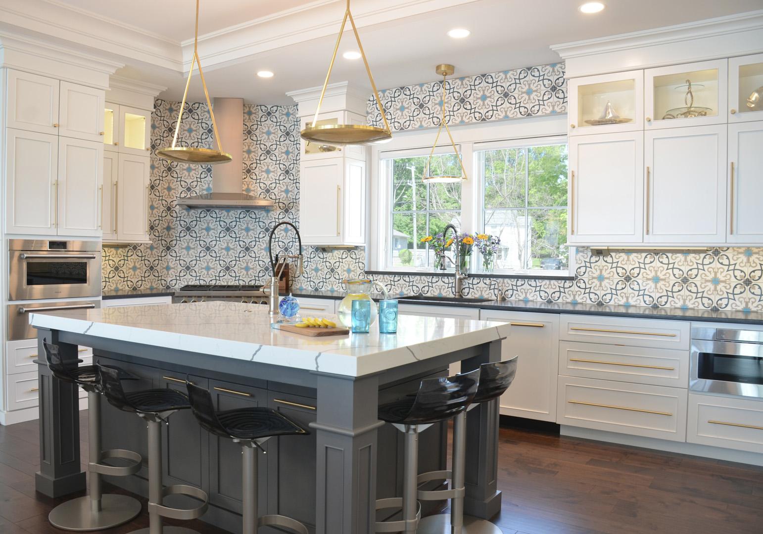Lili Cement tiles in four custom colors  Jayme Keeling & Point One Architects 