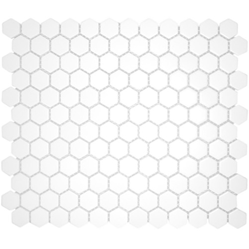 CC Mosaic II Hexagon White 1x1 ECWMOS315924
