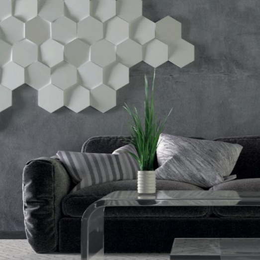 Sculptural 3 dimensional tile adds interest to any room