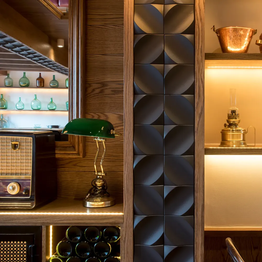 WOW Collection Wave Graphite Tile Wall