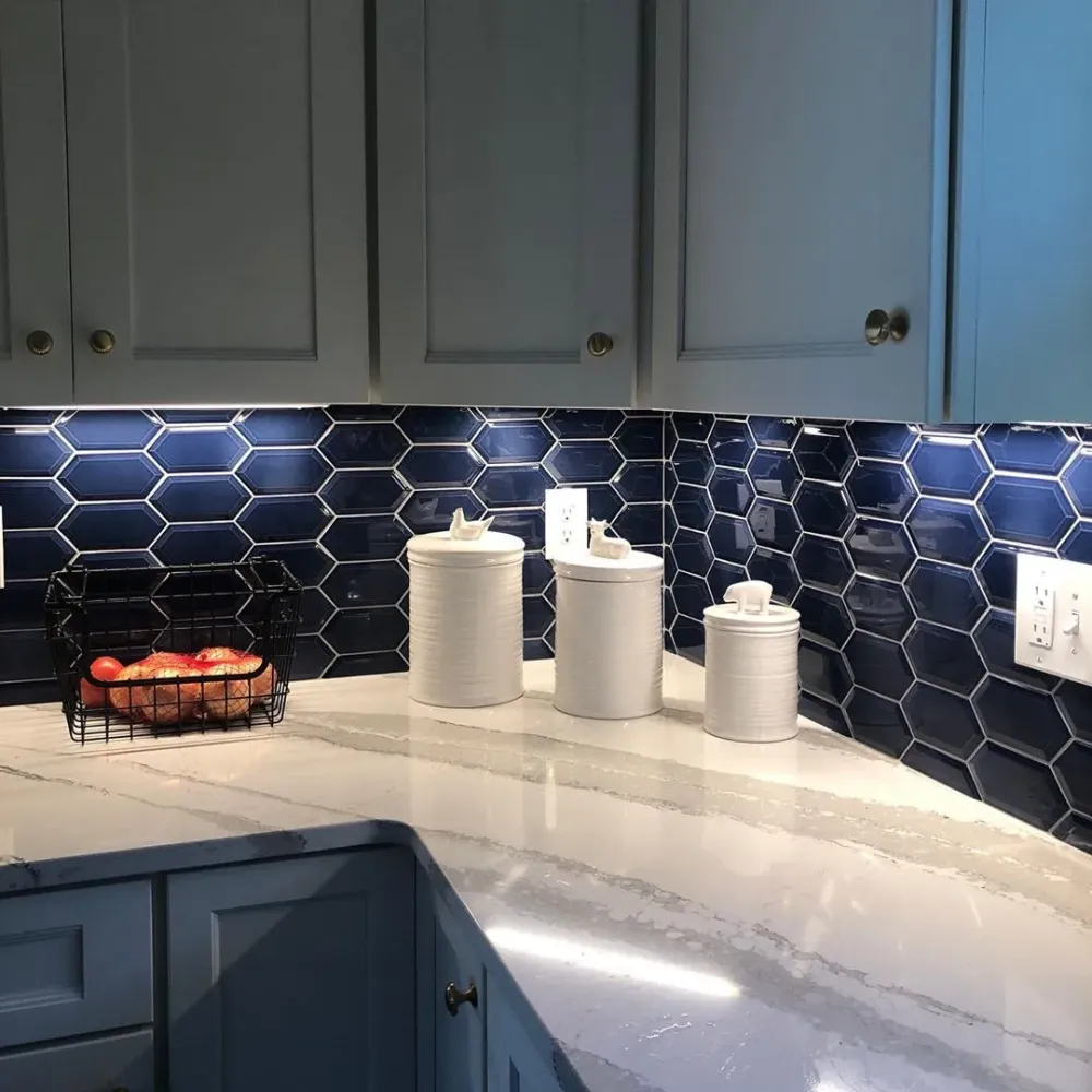Sonoma Stellar Picket Fence Azure Backsplash
