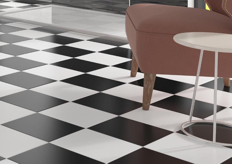 porcelain, white, black, checkered, smooth, traditional