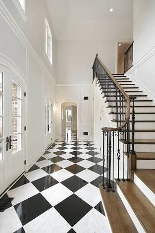 Nova Ceramic Tile, Black And White Floor Tiles Hallway