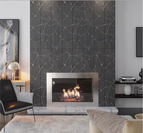 Soft yet modern fireplace - ready for relaxing