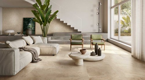 Roma Cream Floors on a modern style living room