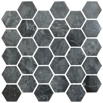 Smoky Grey Polished Marble 2.5x2.5 hexagon ECWMOS300388