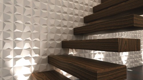 Wow - amazing staircase wall in white