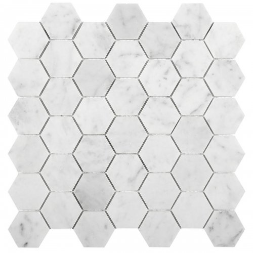 USAWCHHX2_White_Carrara_2_Inch_Honed_Hexagon