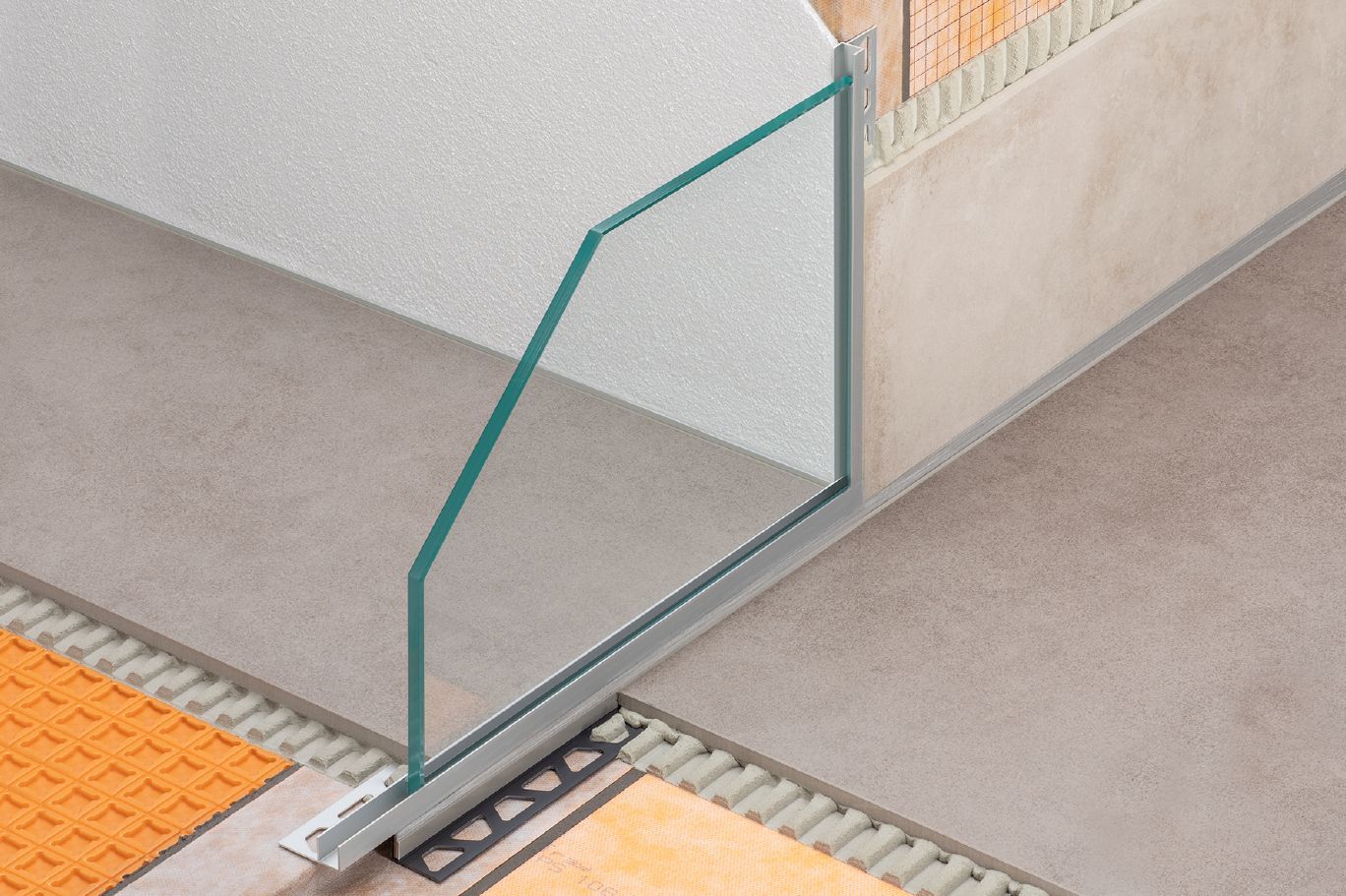 New Schluter Profile Holds fixed GLASS