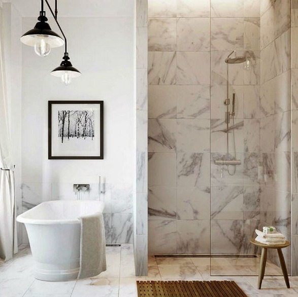 How To Transition From Floor Tile Wallpaper Over Tiles In Bathroom