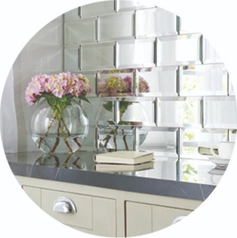 Size Mirror tile Bevelled backsplash wall