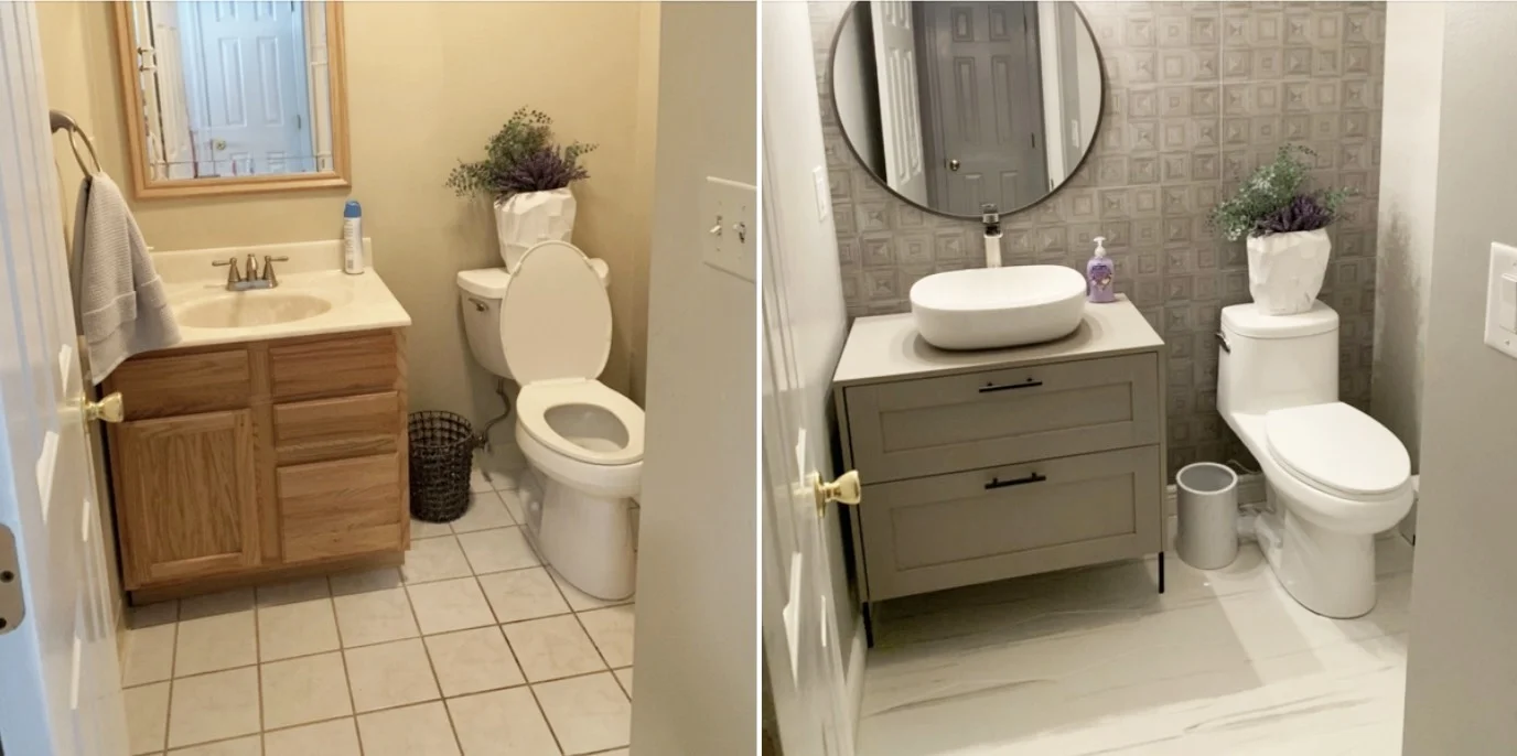 Before and after require photo to be taken from the same angle.