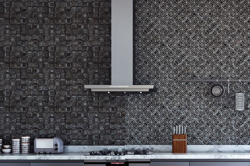 Grout backsplash from dark to light demonstration
