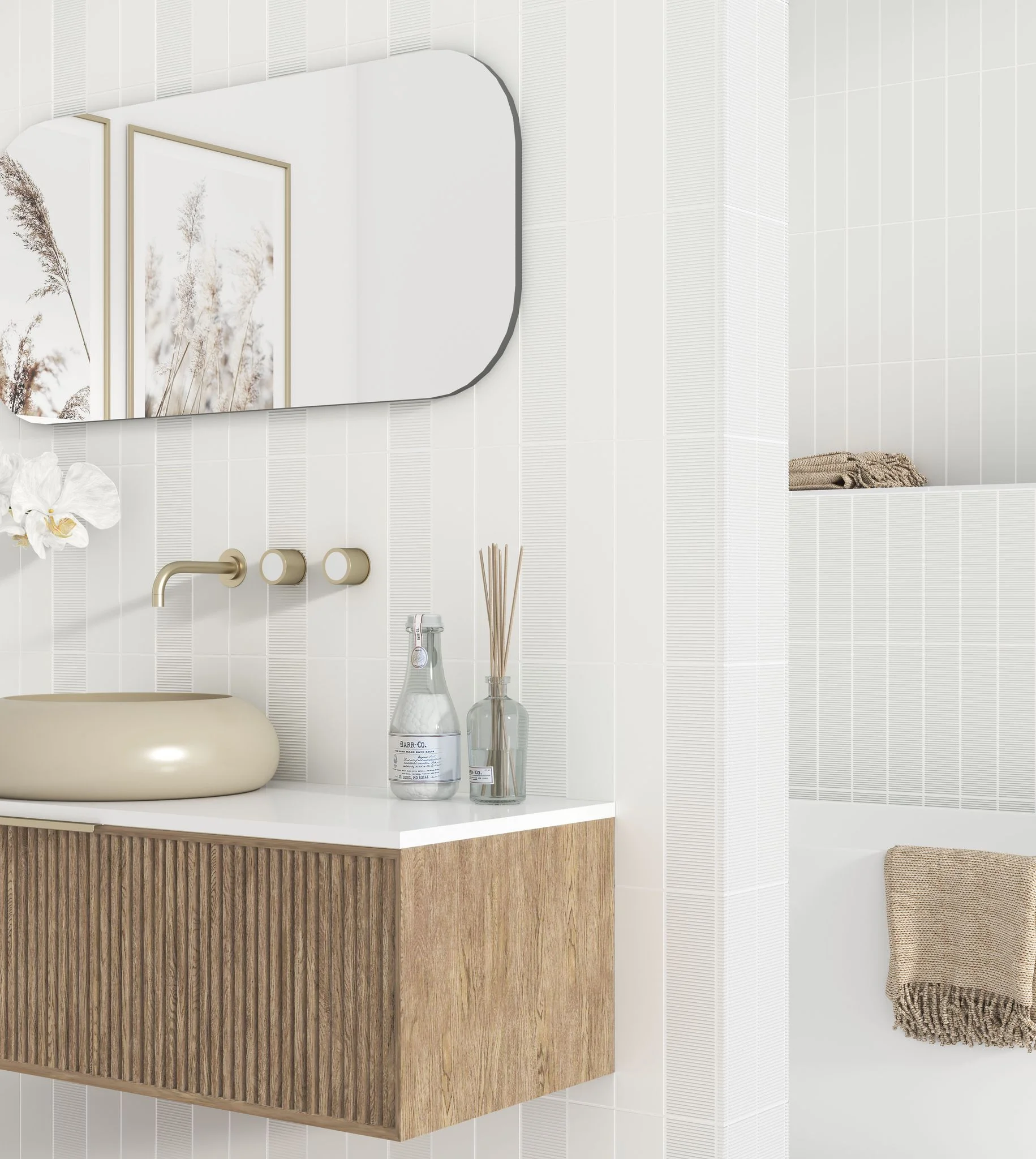 Adex Horizon Frost Matte Bathroom Wall