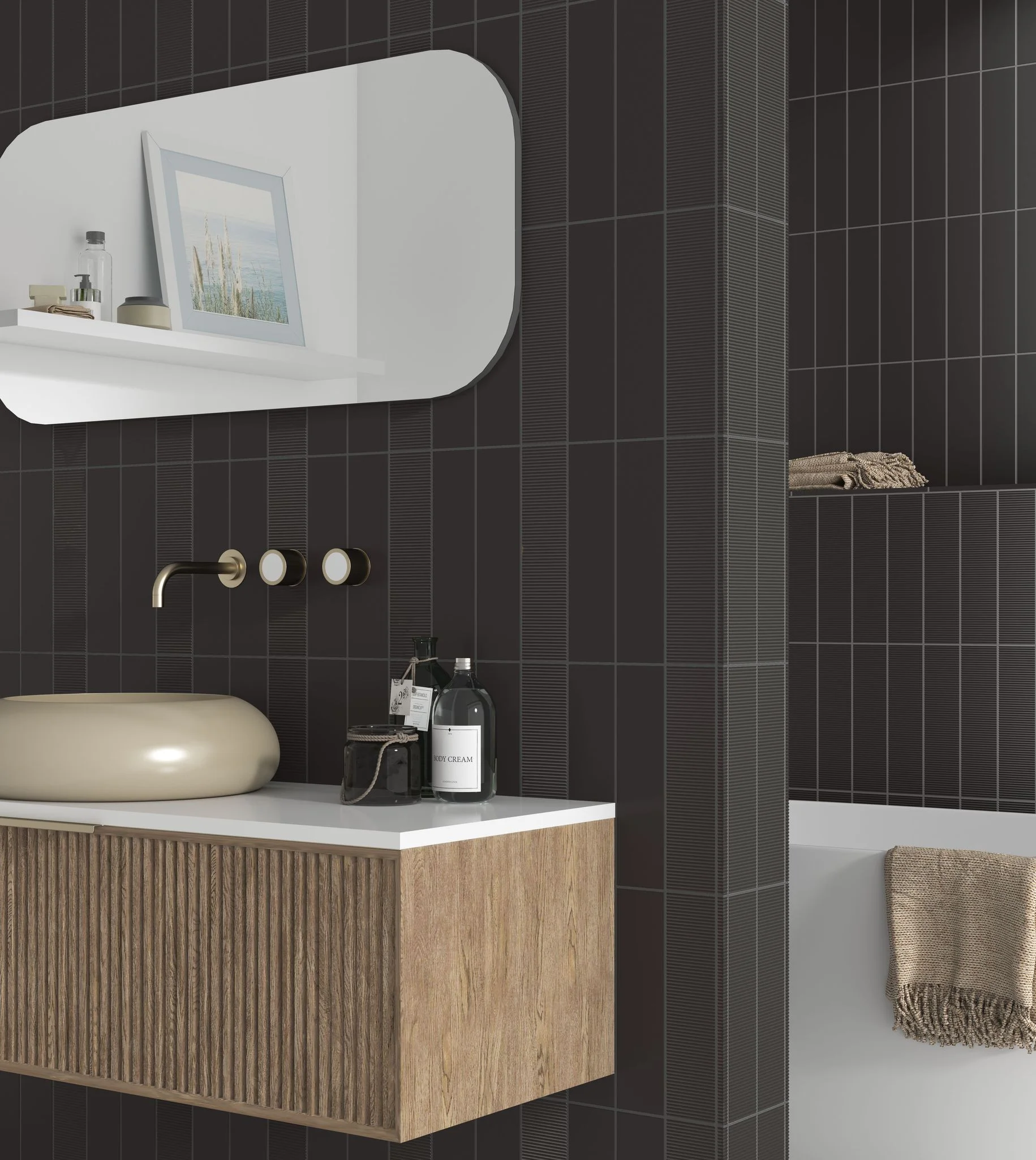 Adex Horizon Sable Matte Bathroom Wall