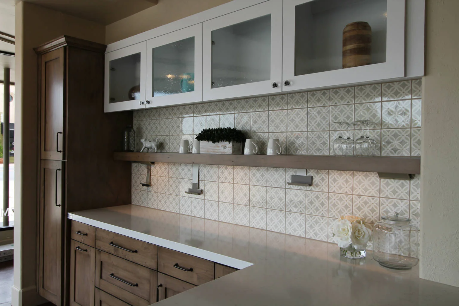 Adex Studio Hand Painted Flower Deco Dawn Kitchen Backsplash