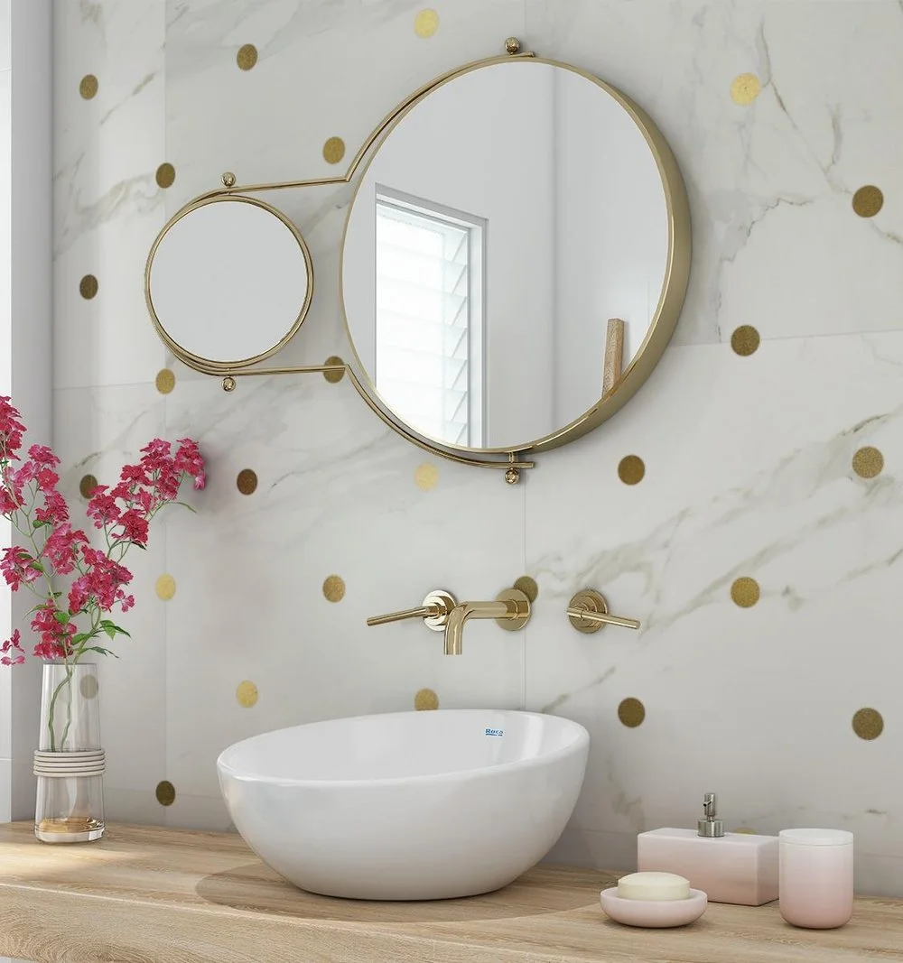 Audrey Lane Kait Calacatta Matte with Brass Gold