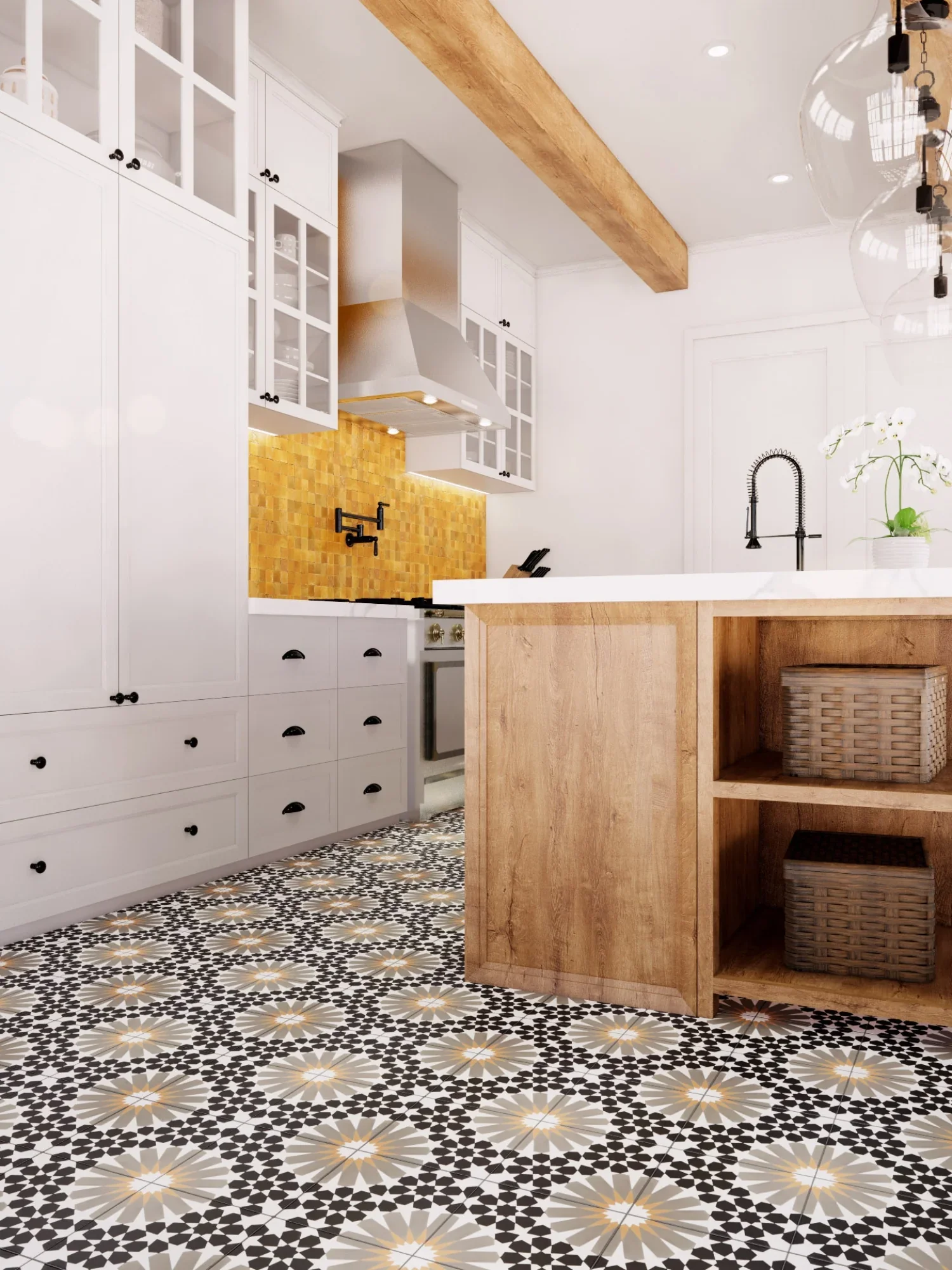 Lili Tile Marie 8x8 Camel Zellige