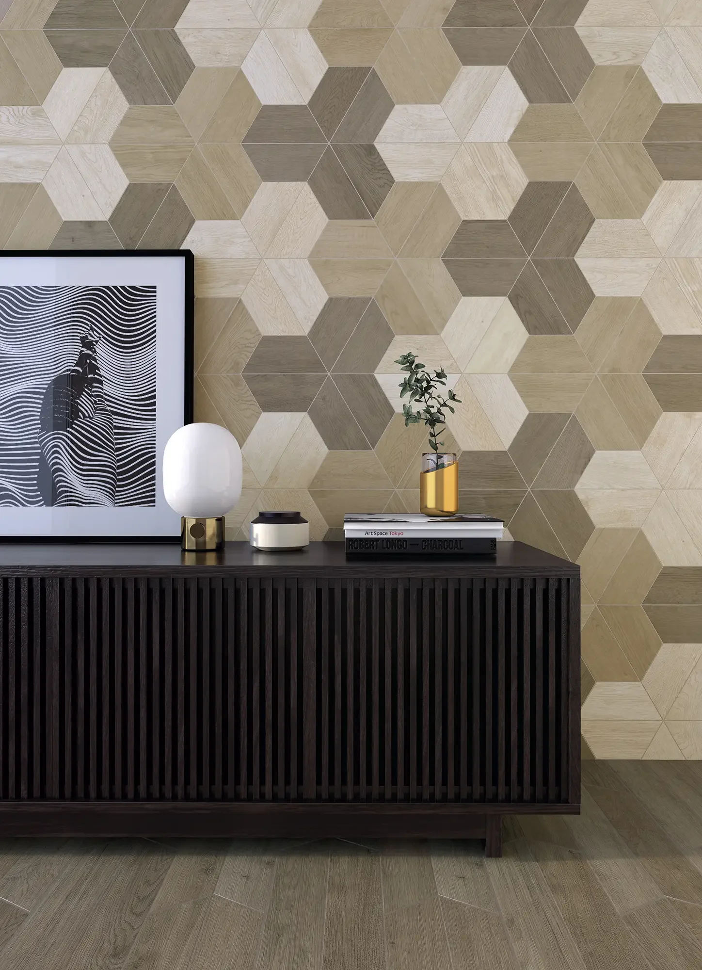 WOW 60 Trapezium Wood Mix and Chevron Mix Wall