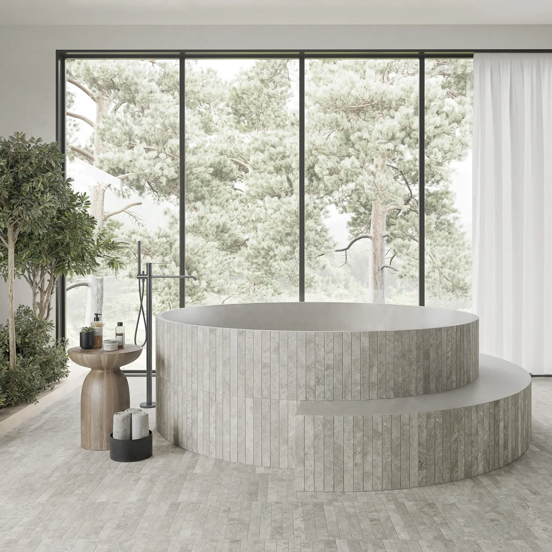 WOW Cross Cut Silver Bathtub